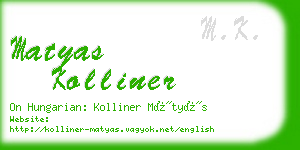 matyas kolliner business card